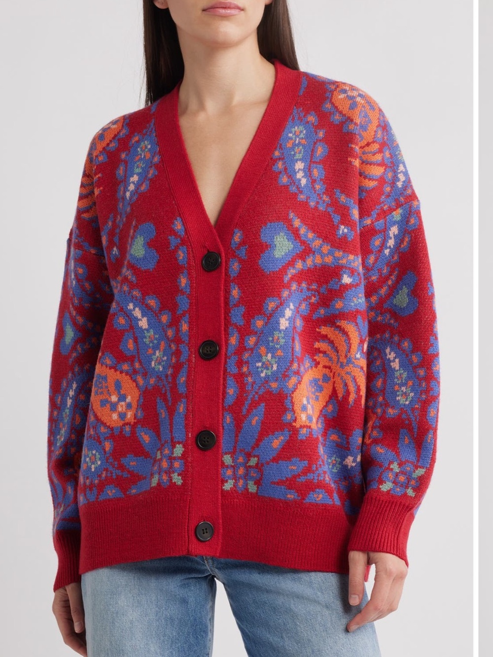 NWT Farm Rio Luang Paisley Oversized Cardigan Size XL